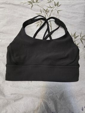 Lululemon Black Ribbed Strappy Sports Bralette